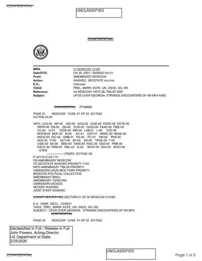 Deputy FM Mamodov told Ambassador Vershbow on Oct 30 that Russian — first page of the declassified document