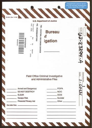 Sub A — first page of the declassified document