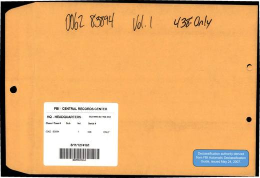 Four rectangular depressions roughly 16 by 6 inches, about 2 — first page of the declassified document