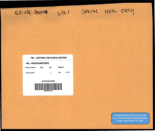 Special message received on May 4, 1966 from Master Kalen-Li — first page of the declassified document