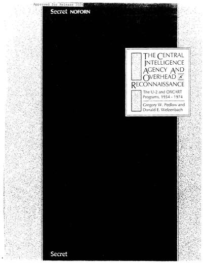 The Central Intelligence Agency And Overhead Reconnaissance-the U-2 And — first page of the declassified document
