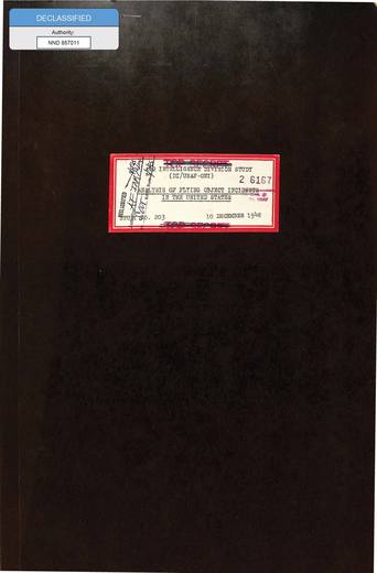 Analysis-of-Flying-Object-Incidents-in-the-US 1948 — first page of the declassified document
