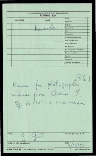 Gemini-4 Experiment-Debriefing 1967 — first page of the declassified document
